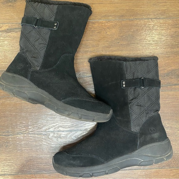 Lands’ End Women’s Black Suede Quilted Winter Boots | Size 9 - Picture 1 of 9